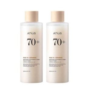anua rice 70 glow milky toner (250ml × 2)